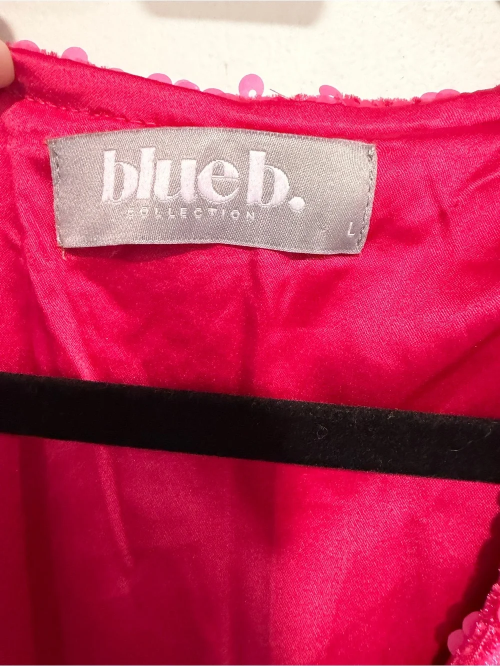 361 Blue B Sequin Wrap Party Dress - Hot Pink Size Large